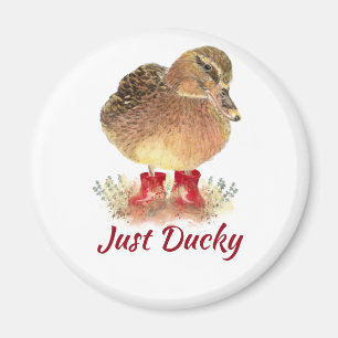 Niedlicher Duck Fun Zitat "Just Ducky" Magnet