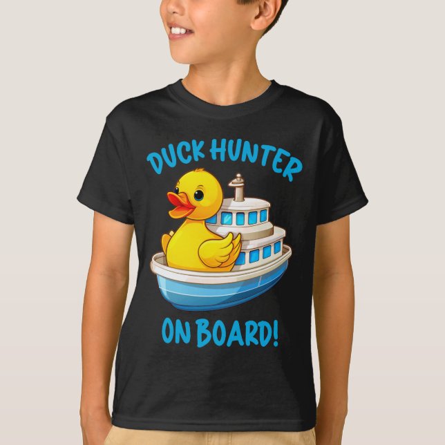 Niedlicher Duck Hunter an Bord des Shirts (Vorderseite)