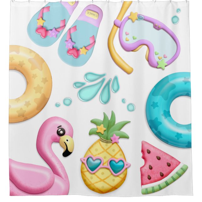 Niedlicher Duschvorhang für kid Tropical Beach (Vorderseite)