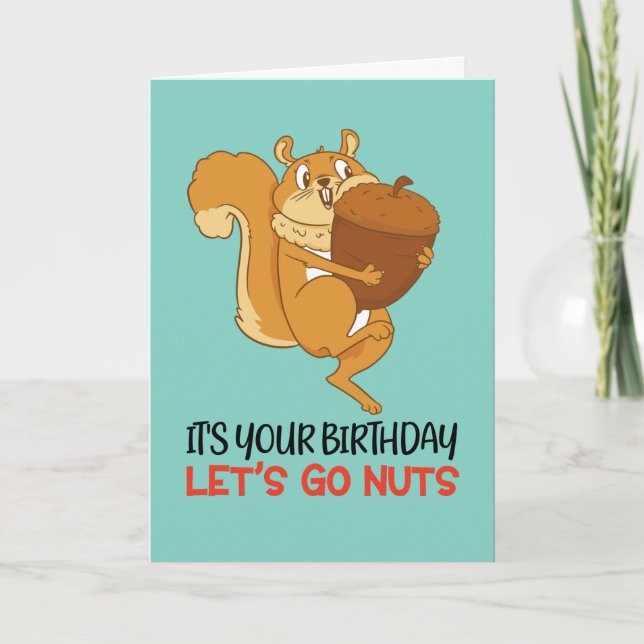 Niedlicher Eichhörnchen-Cartoon Fnuts Funny Birthd Karte (Vorderseite)