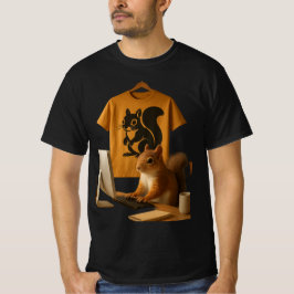 Niedlicher Eichhörnchen und Laptop-Grafik-T - Shir T-Shirt
