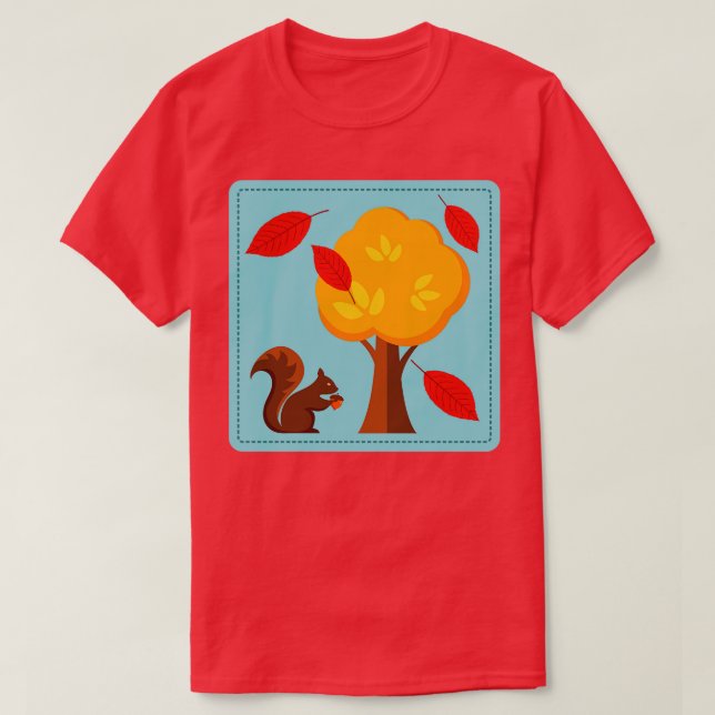 Niedlicher Eichhörnchenbaum T-Shirt (Design vorne)