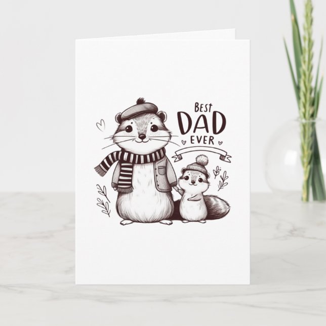 Niedlicher Eichhörnchenpapa Karte (Vorderseite)