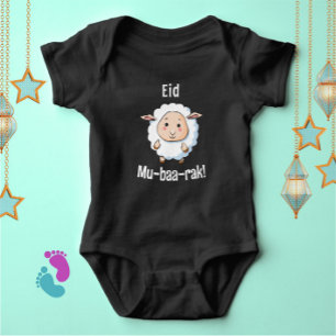 Niedlicher "Eid Mubarak" Sheep Funny Baby Bodysuit Strampler