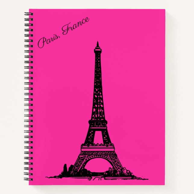 Niedlicher Eiffelturm Paris Themed Spiral Notebook Notizbuch (Vorderseite)