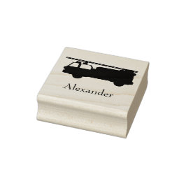 Niedlicher Eigenname Firetruck Custom Initial Gummistempel