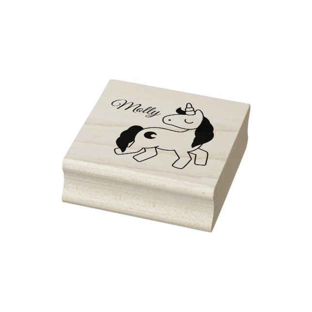 Niedlicher Eigenname Unicorn Benutzerdefiniert Gummistempel (Stempel)