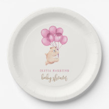 Niedlicher einfacher Bär Pink Balloon Babydusche