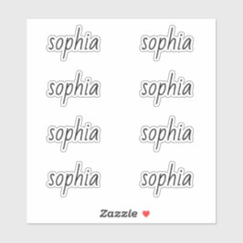 Niedlicher einfacher moderner Typografie-Name Aufkleber
