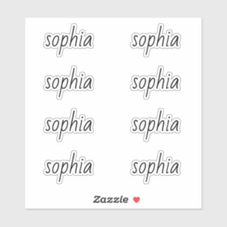 Niedlicher einfacher moderner Typografie-Name Aufkleber