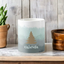 Niedlicher einfacher Name aquamarin ombre Goldbaum