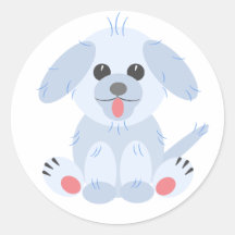 Niedlicher einfacher Welpenhund Pink Pastel Grauer