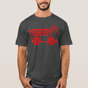 Niedlicher Einfaches Rotfeuerfahrzeug für Geburtst T-Shirt