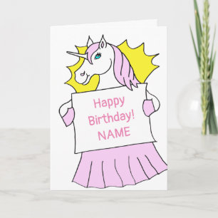 Niedlicher Einhorn-Cartoon Geburtstag Karte