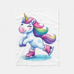 Niedlicher Einhorn Eislaufen Kinder Schlittschuh M Fleecedecke