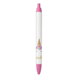 Niedlicher Einhorn Gold Glitzer Rosa Chic Individu Kugelschreiber