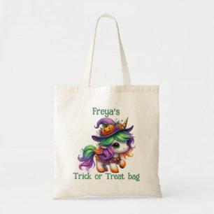 Niedlicher Einhorn-Halloween-Trick oder Treat Tote Tragetasche