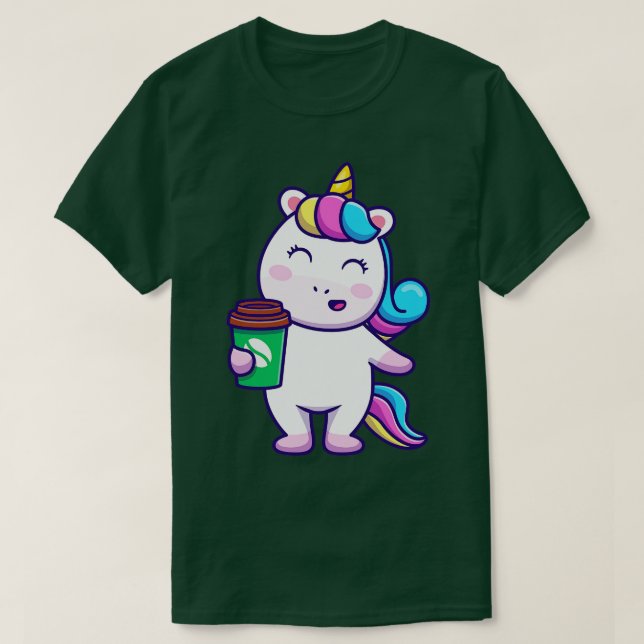 Niedlicher Einhorn-Holkaffee T-Shirt (Design vorne)