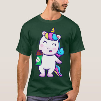 Niedlicher Einhorn-Holkaffee T-Shirt