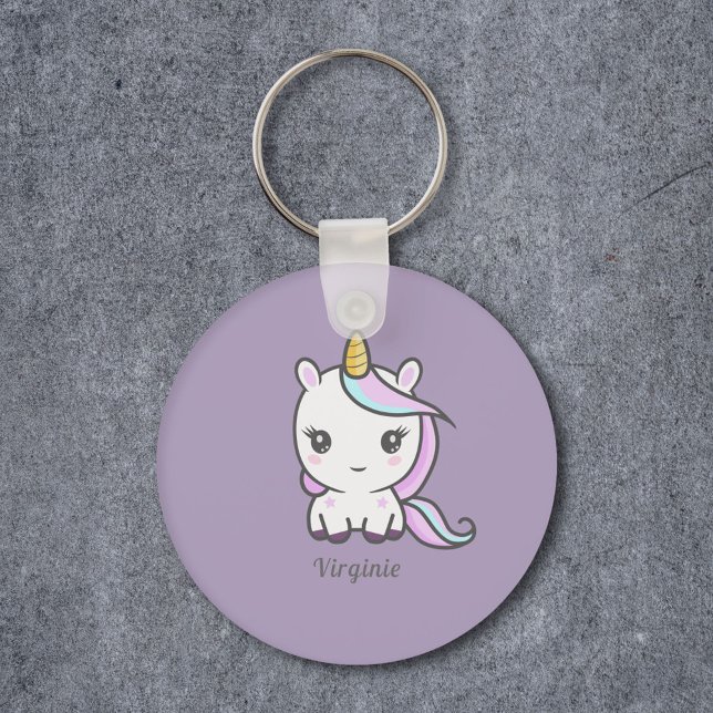 Niedlicher Einhorn-Lila Schlüsselanhänger (Cute Unicorn Purple Keychain)