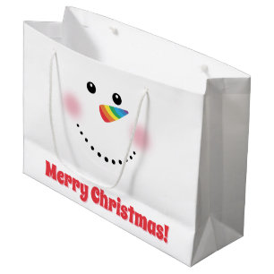 Niedlicher Einhorn-Regenbogen-Horn Nose Snowman Große Geschenktüte