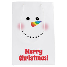 Niedlicher Einhorn-Regenbogen-Horn Nose Snowman Mittlere Geschenktüte