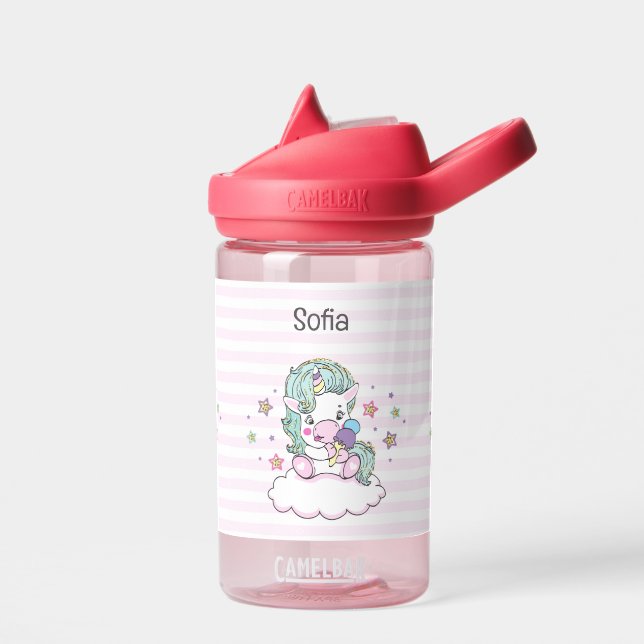 Niedlicher Einhornname für Kleinkinder Trinkflasche (Links)