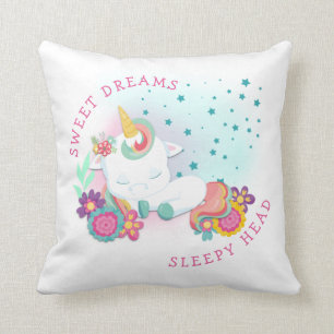 Niedlicher Einhornname Sweet Dreams Sleepy Head Gi Kissen