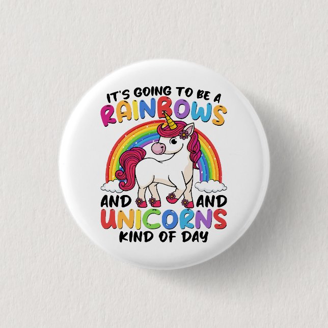 niedlicher Einhornregenbogen lustig Button (Vorderseite)