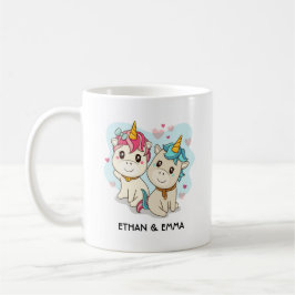 Niedlicher Einhorntag Personalisierter Valentinsta Kaffeetasse