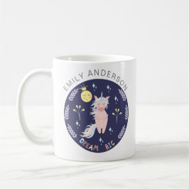 Niedlicher Einhorntraum, blaue Marine Kaffeetasse