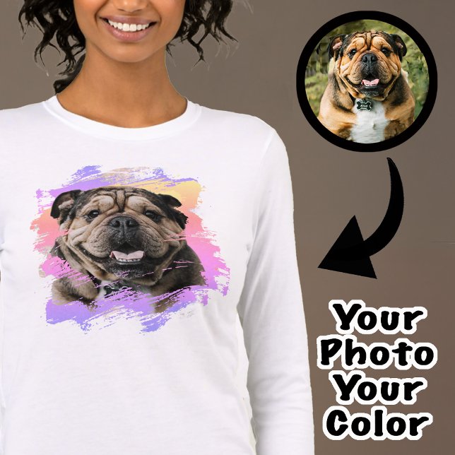Niedlicher Einzigartiger Bulldog oder Ihre Foto Gr Tri-Blend Shirt (Von Creator hochgeladen)