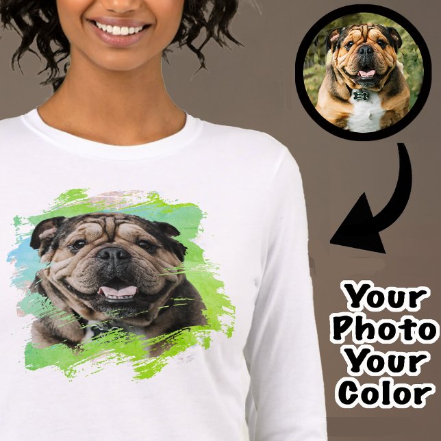 Niedlicher Einzigartiger Bulldogge oder Ihre Foto  Tri-Blend Shirt (Von Creator hochgeladen)