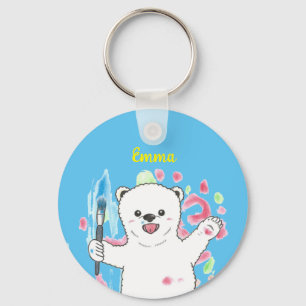 Niedlicher Eisbär Artist Art Schlüsselanhänger