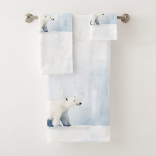 Niedlicher Eisbär Badhandtuch Set