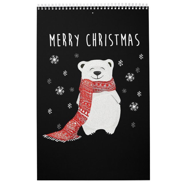 Niedlicher Eisbär Frohe Weihnachten Weihnachten Kalender (Titelbild)