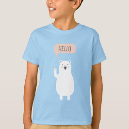Niedlicher Eisbär im Schnee sagt Hallo T-Shirt