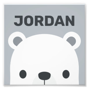 Niedlicher Eisbär mit Personalisiertem Namensfoto Fotodruck