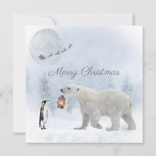 Niedlicher Eisbär Penguin Weihnachten (Vorderseite)