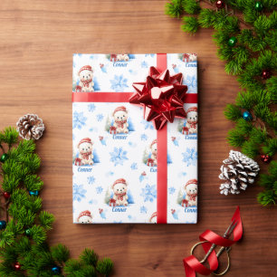 Niedlicher Eisbär Personalisiert Weihnachten Geschenkpapier