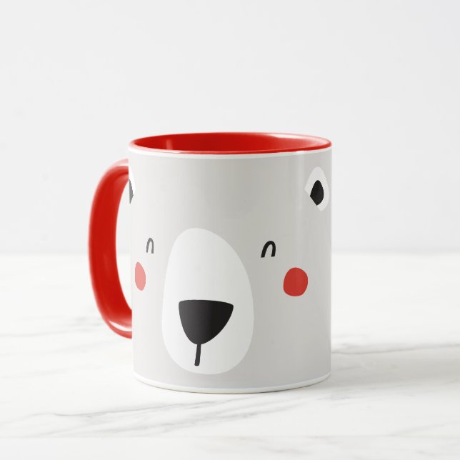 Niedlicher Eisbär, personalisierte Kinder Tasse (Vorderseite Links)