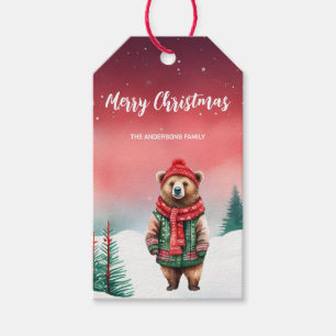 Niedlicher Eisbär Weihnachtsfest Party Schneekind Geschenkanhänger