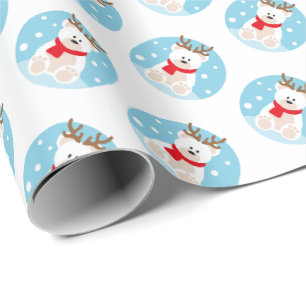 Niedlicher Eisbär Weihnachtswrapping Paper Geschenkpapier