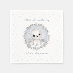 Niedlicher Eisbär Weißer Winter Boy Babydusche Serviette