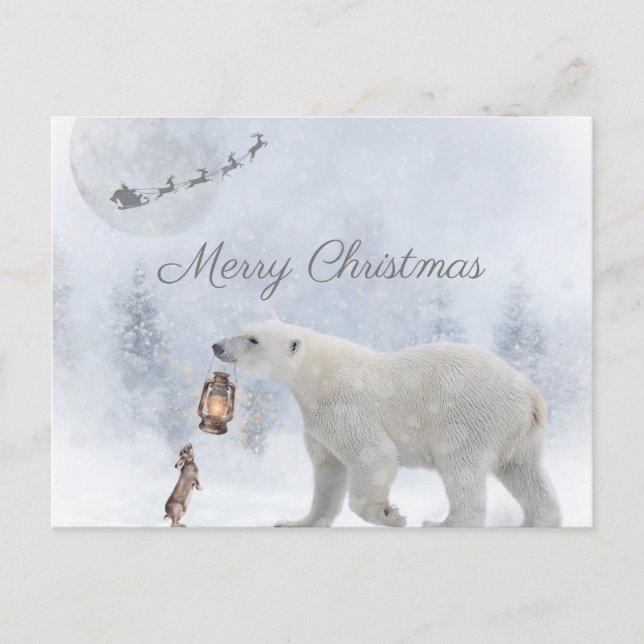 Niedlicher Eisbär Wildes Kaninchen Weihnachten Wei (Vorderseite)