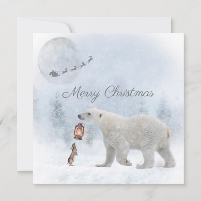 Niedlicher Eisbär Wildes Kaninchen Weihnachten Wei (Vorderseite)