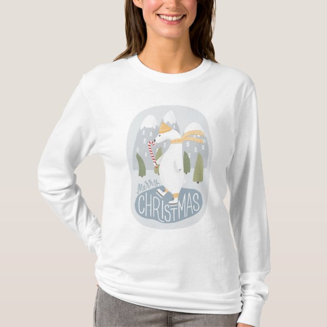 Niedlicher Eisbär. Wintertier T-Shirt (Vorderseite)