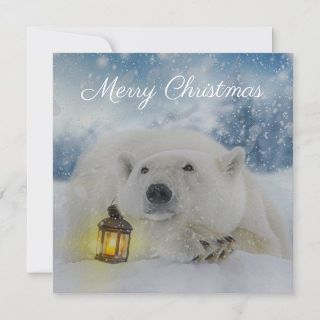 Niedlicher Eisbär Winterweihnachtsfest Feiertagskarte (Vorderseite)
