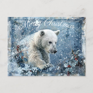 Niedlicher Eisbär Winterweihnachtsfest Feiertagspostkarte