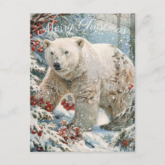Niedlicher Eisbär Winterweihnachtsfest Feiertagspostkarte